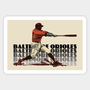 Retro Baltimore Orioles Slugger Magnet